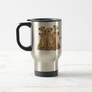 Mug De Voyage Drôle dessin de la famille meerkat