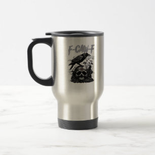 Mug De Voyage Drôle F-Caw-F Corbeau Drôle Halloween Rétro Classi