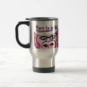 Mug De Voyage Drôle Gorille rose sauvage