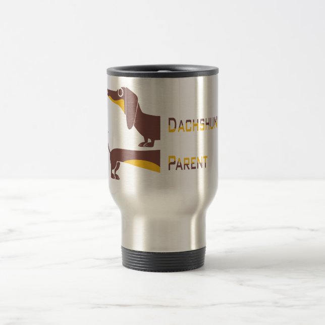 Mug De Voyage Drôle mignon dachshund pour parent chien long (Centre)