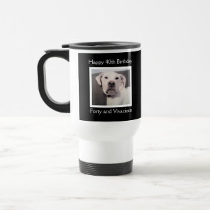 Mug De Voyage Drôle mignon Grumpy Chien blanc 40e anniversaire N