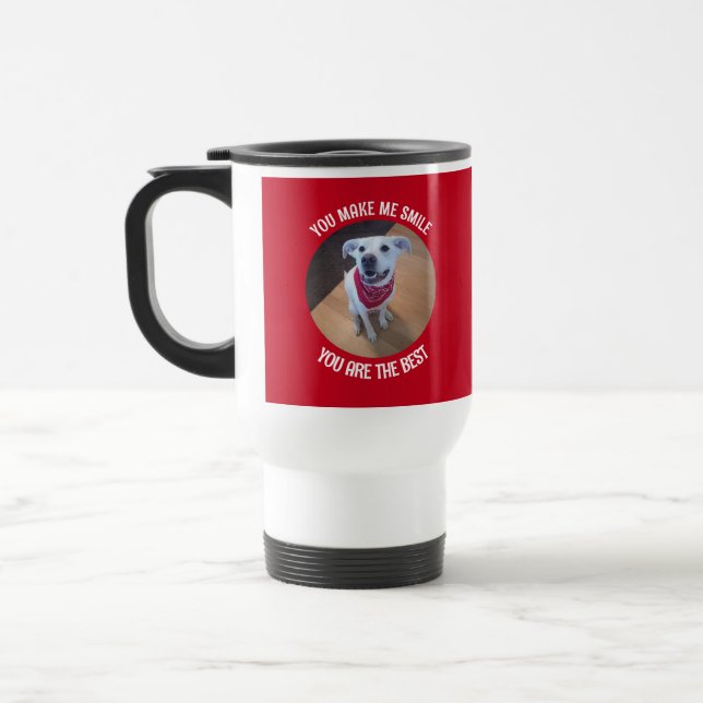 Mug De Voyage Drôle Saint Valentin, tu me fais sourire chien (Gauche)