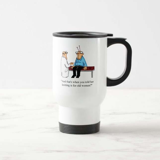 Mug De Voyage Drôle Tricot Humour Voyage Mug Cadeau (Droite)