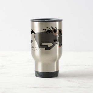 Mug De Voyage Drôle wildebeest tourner dessin animé illustration