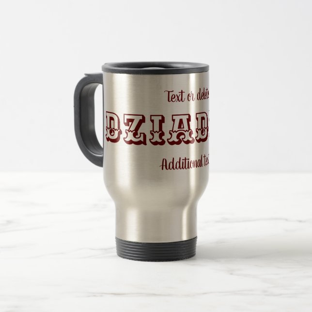 Mug De Voyage Dziadziu grand-père polonais Personnalisé (Devant gauche)