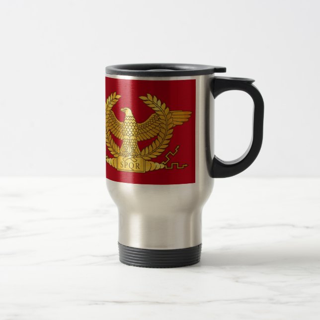 Mug De Voyage Eagle d'or romain sur le rouge (Droit)