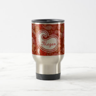 Mug De Voyage Écarlate rouge Paisley