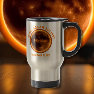 Mug De Voyage Éclipse Solaire Totale 2026 - Votre Propre Lieu
