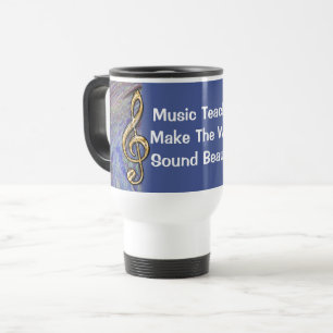 Mug De Voyage École de musique Merci Blue Spiral Swirl