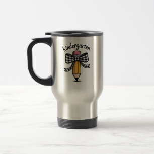 Mug De Voyage École maternelle crayon coquette professeur arc
