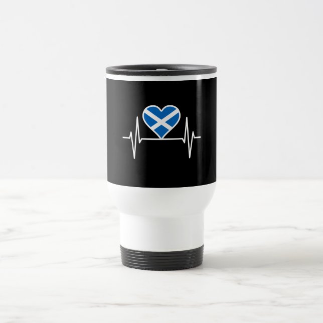 Mug De Voyage Écosse - Scotland Drapeau Heartbeat (Centre)