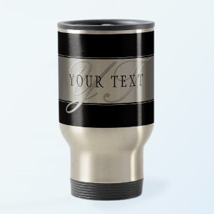 Mug De Voyage Écriture de monogramme élégante et modifiable No