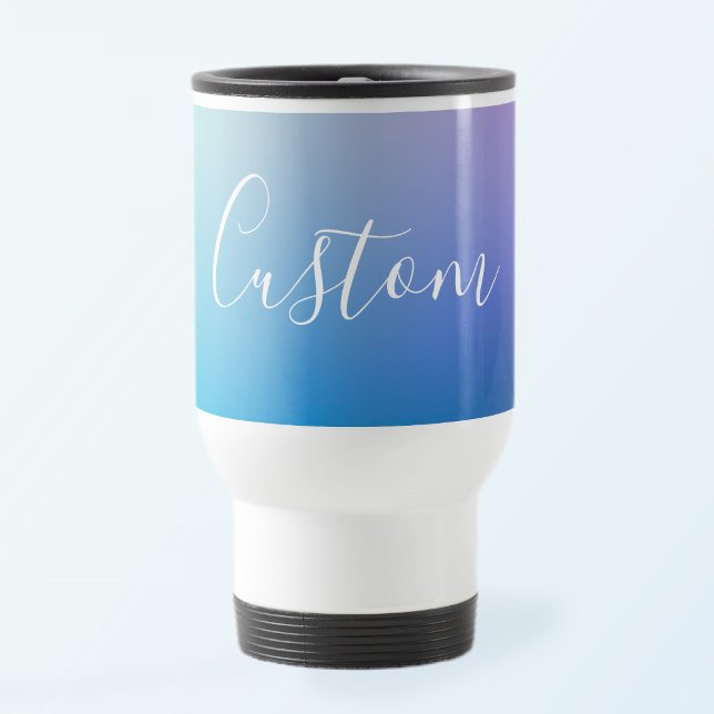 Mug De Voyage Écriture de script moderne éditable | Ombre coloré (Créateur téléchargé)