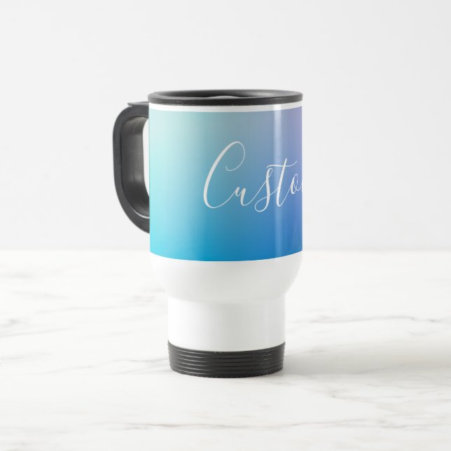 Mug De Voyage Écriture de script modifiable moderne | Ombre colo (Devant gauche)