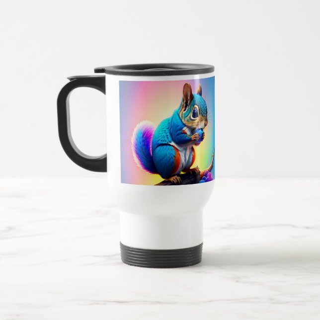Mug De Voyage Écureuil Bleu Mangeant Un Fruit-323232 (Gauche)