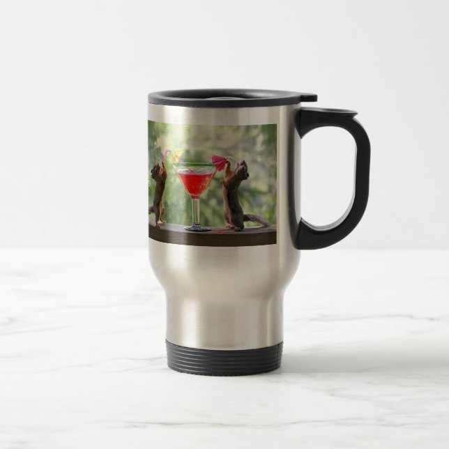 Mug De Voyage Écureuils d'heure heureuse (Droit)