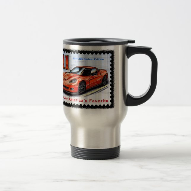 Mug De Voyage Édition Corvette du carbone 2011 Z06 (Droit)