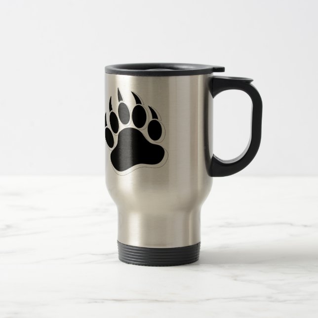 Mug De Voyage Effet 3D de griffe d'ours gay Awesome en N&B (Droit)