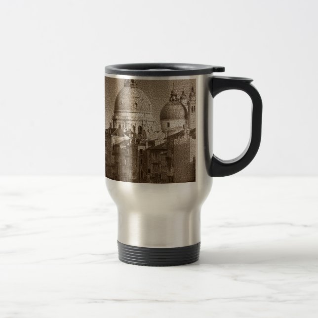Mug De Voyage Effet Papier Sepia Venise Grand Canal (Droit)