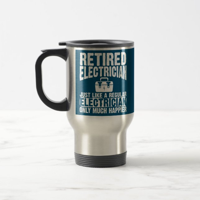 Mug De Voyage Électricien à la retraite Vêtements Funny Electric (Gauche)