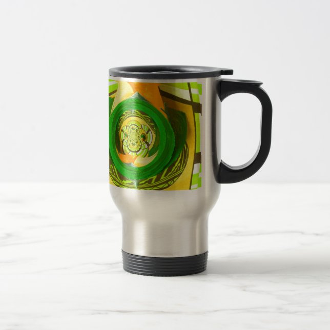 Mug De Voyage Elégance d'or : Beau art rose jaune africain (Droit)