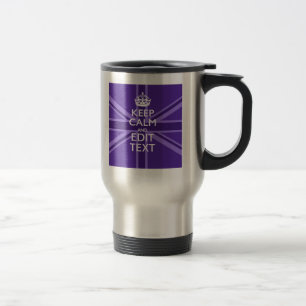 Mug De Voyage Élégance Violette Gardez Votre Texte Calme Union J