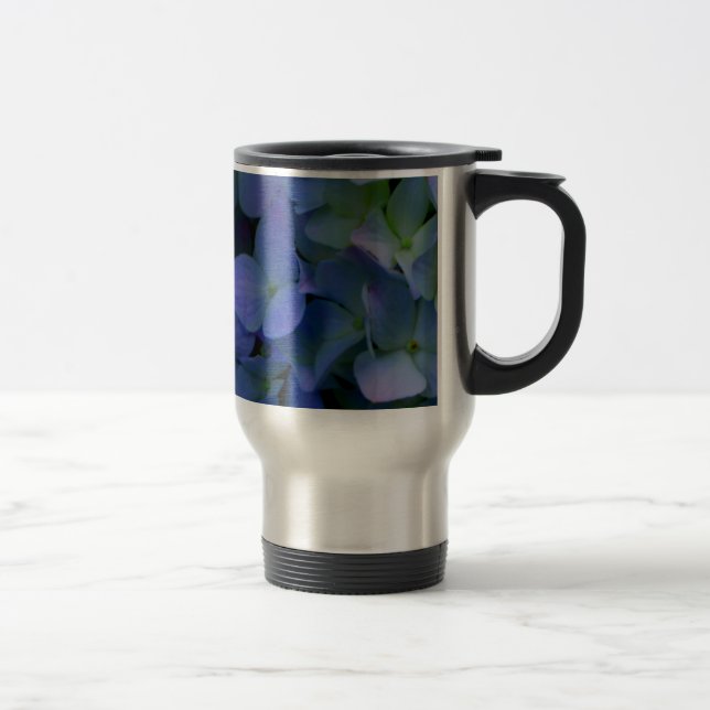 Mug De Voyage Élégant bleu pourpre bleu pourpre floral (Droit)