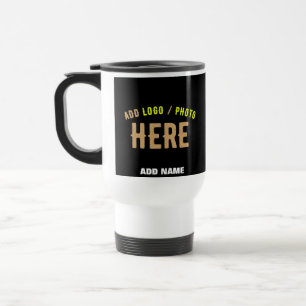 MUG DE VOYAGE ÉLÉGANT MODERNE PERSONNALISABLE NOIR MARQUE VERIFI