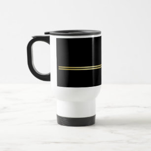 Mug De Voyage Élégant or Monogramme personnalisé sur noir