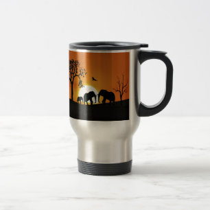 Mug De Voyage Éléphants au coucher du soleil