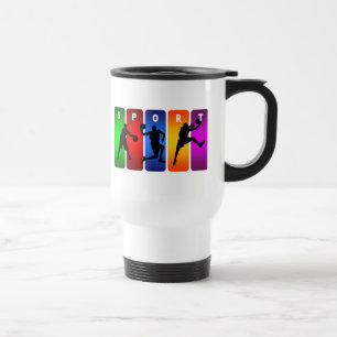 Mug De Voyage Emblème multicolore de basket-ball