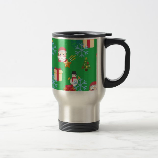 Mug De Voyage emoji de Noël vert (Droit)