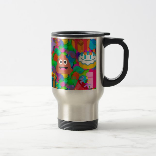 Mug De Voyage emoji joyeux pod'anniversaire (Droit)
