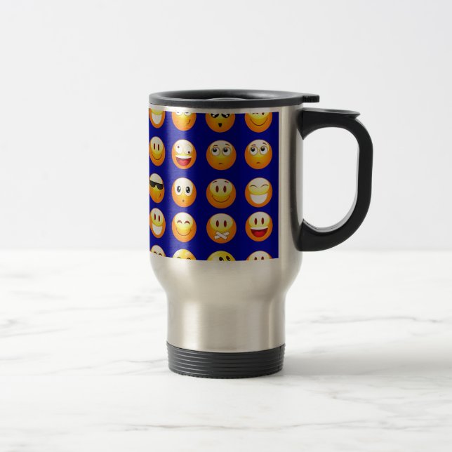 Mug De Voyage emojis bleu foncé (Droit)