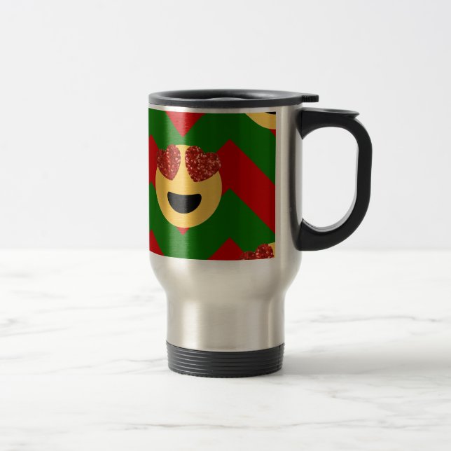Mug De Voyage émoticône de coeur de noël (Droit)