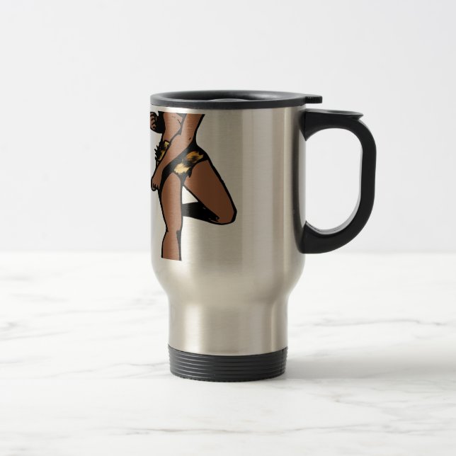 Mug De Voyage empreinte de léopard africain pin up (Droit)