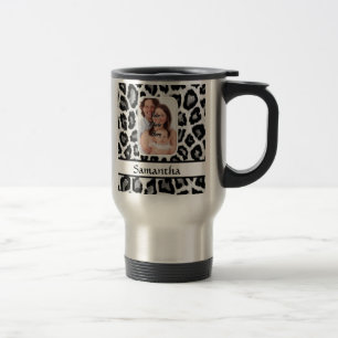 Mug De Voyage Empreinte de léopard noir et blanc