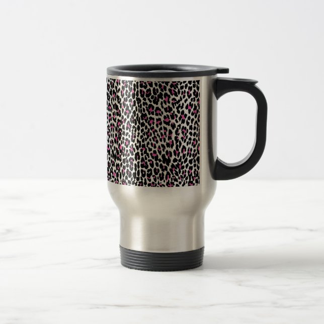 Mug De Voyage empreinte de léopard rose (Droit)