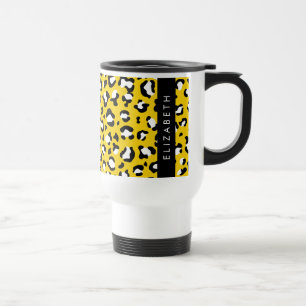 Mug De Voyage Empreinte de léopard, Spots, Leopard Jaune, Votre 