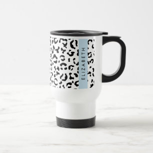 Mug De Voyage Empreinte de léopard, Spots, Noir Et Blanc, Votre 
