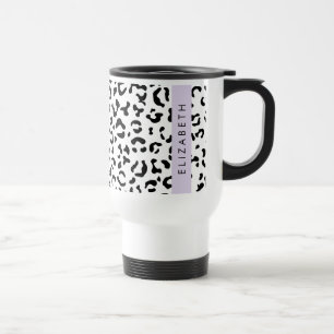 Mug De Voyage Empreinte de léopard, Spots, Noir Et Blanc, Votre