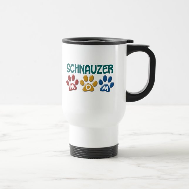 Mug De Voyage Empreinte de patte 1 de maman de SCHNAUZER (Droite)