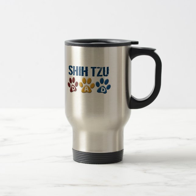 Mug De Voyage Empreinte de patte 1 de papa de SHIH TZU (Droit)