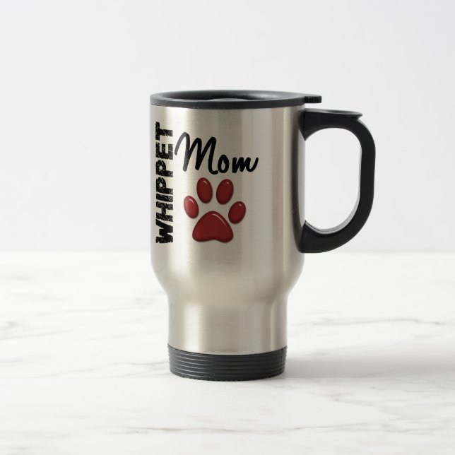 Mug De Voyage Empreinte de patte 2 de maman de whippet (Droit)