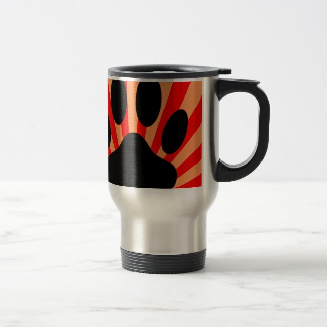 Mug De Voyage Empreinte de patte de chien radiant (Droit)