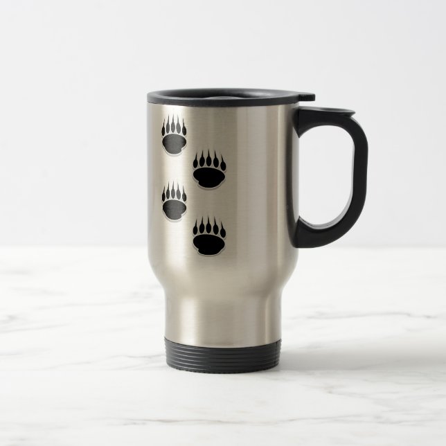 Mug De Voyage Empreintes de pattes de l'ours noir (Droit)