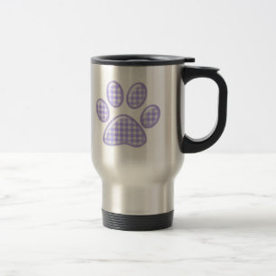 Mug De Voyage en vichy patte de chat - violet