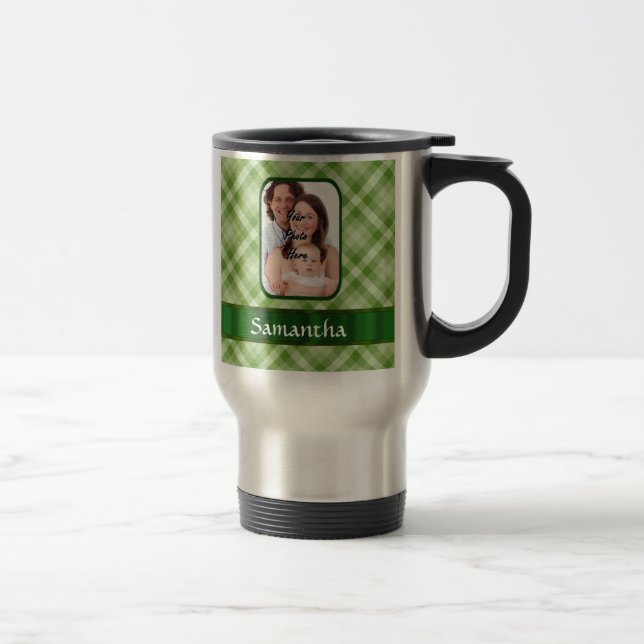 Mug De Voyage En vichy vert citron (Droit)