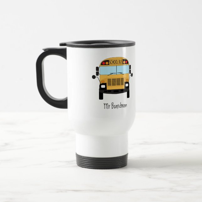 Mug De Voyage Enseignant en classe et chauffeur de bus scolaire  (Gauche)