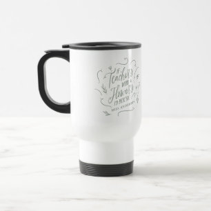 Mug De Voyage Enseignant moderne élégant script sage vert porte